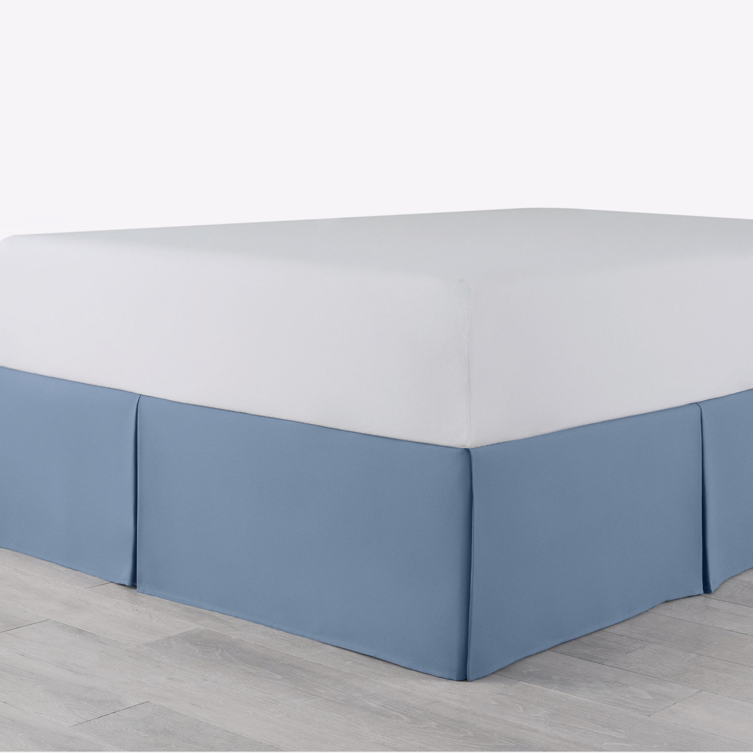 slide 8 of 8, Martex Luxury, Inverted Pleat Bedskirt, Queen, Blue, Queen Size