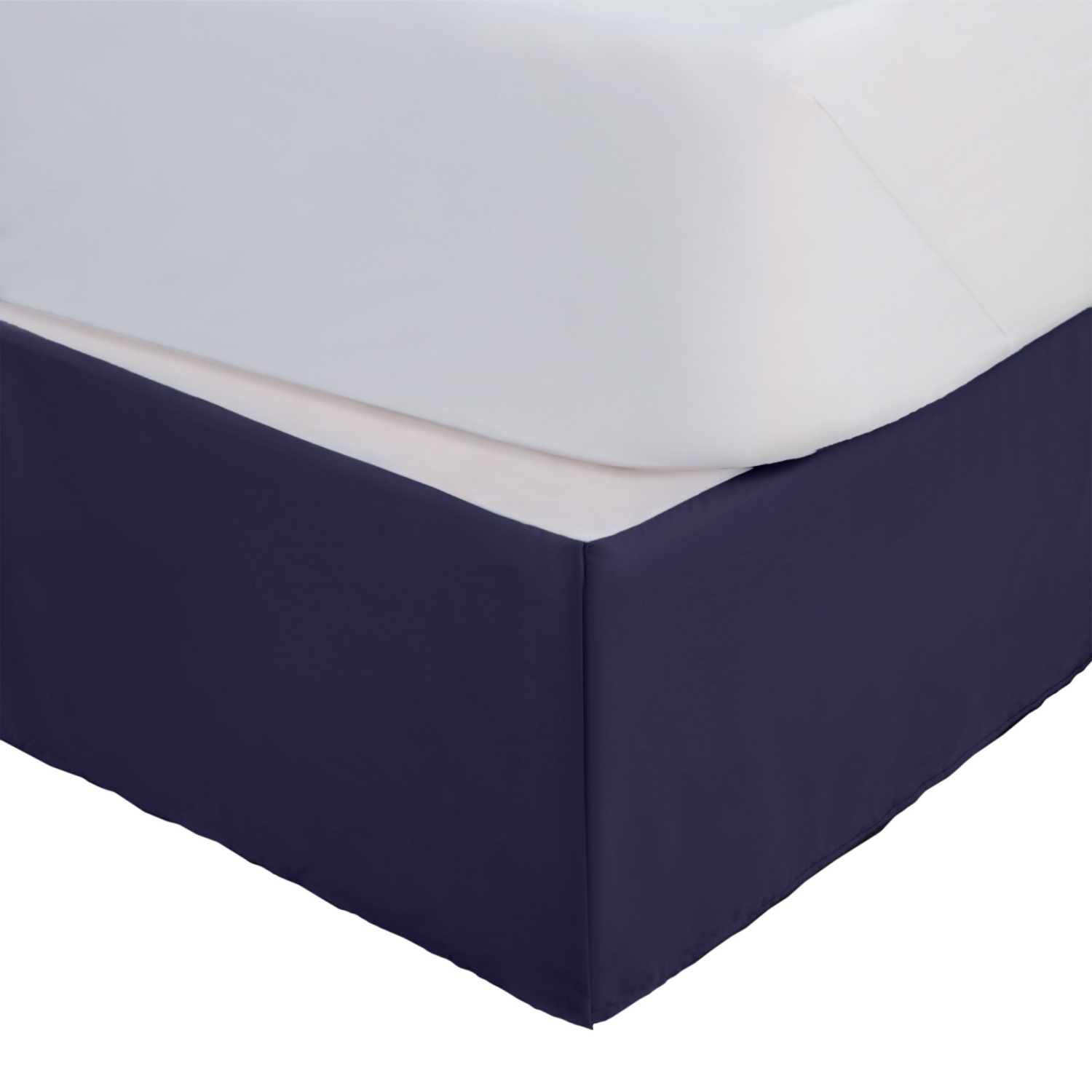 slide 1 of 7, Martex Luxury, Inverted Pleat Bedskirt, Queen, Navy, Queen Size