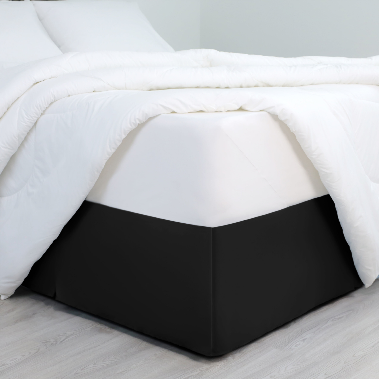 slide 2 of 8, Martex Luxury, Inverted Pleat Bedskirt, King, Black, King Size