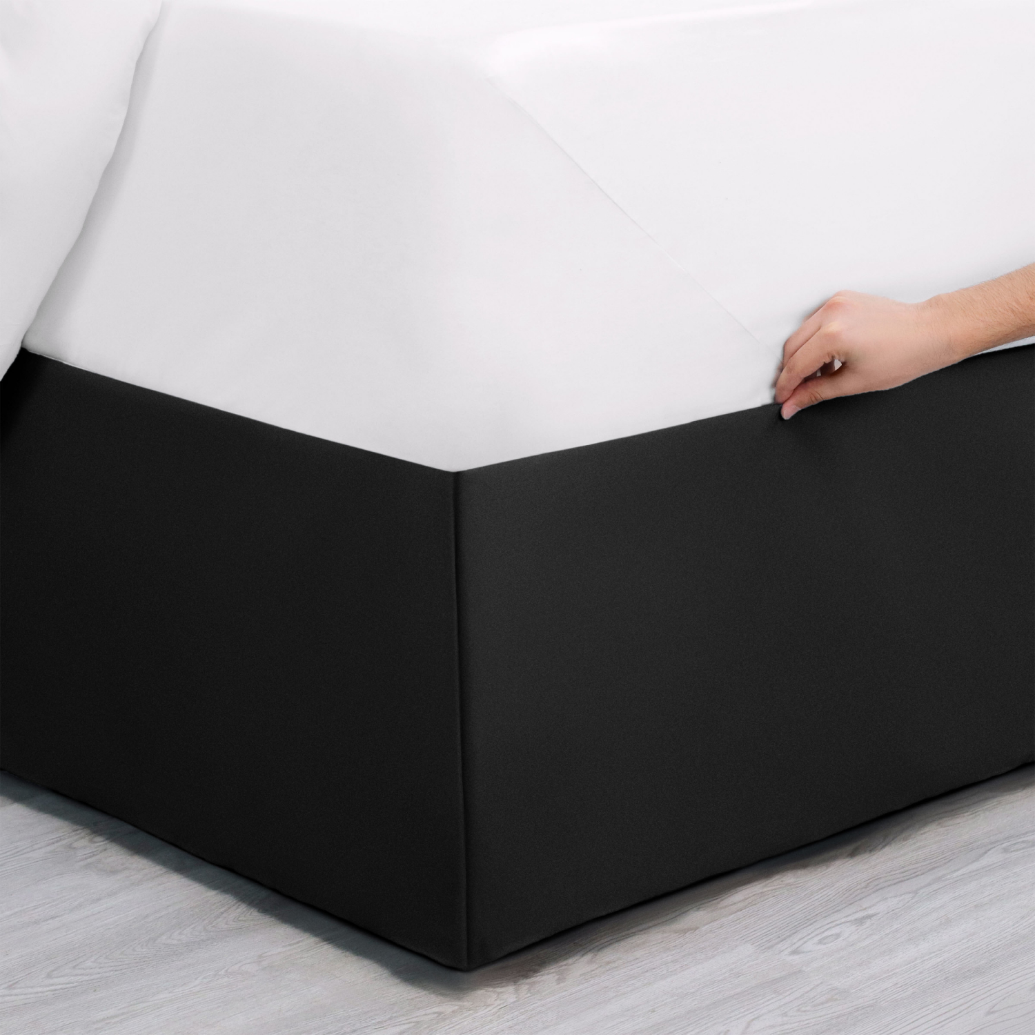 slide 6 of 8, Martex Luxury, Inverted Pleat Bedskirt, King, Black, King Size