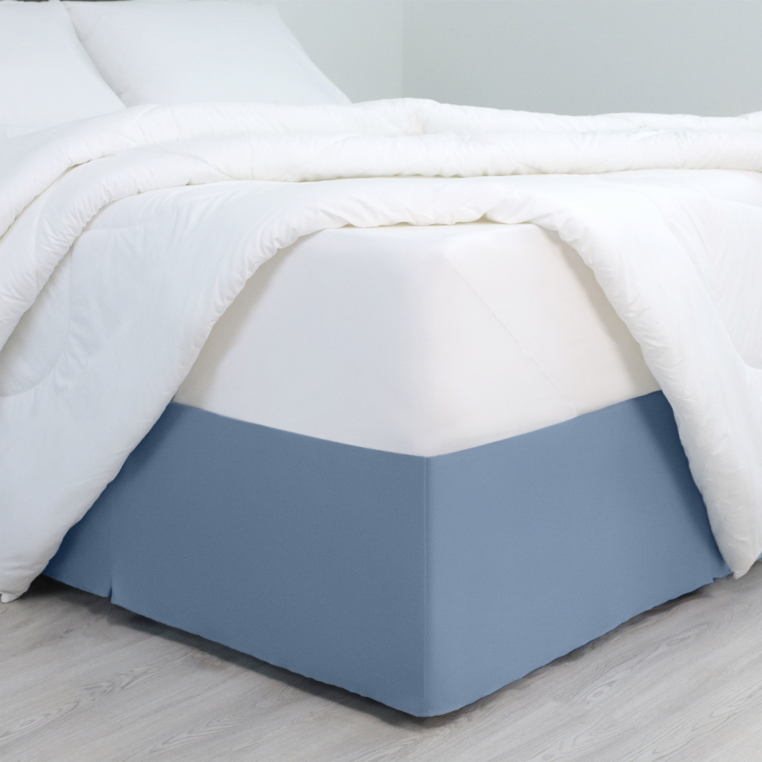 slide 2 of 8, Martex Luxury, Inverted Pleat Bedskirt, King, Blue, King Size