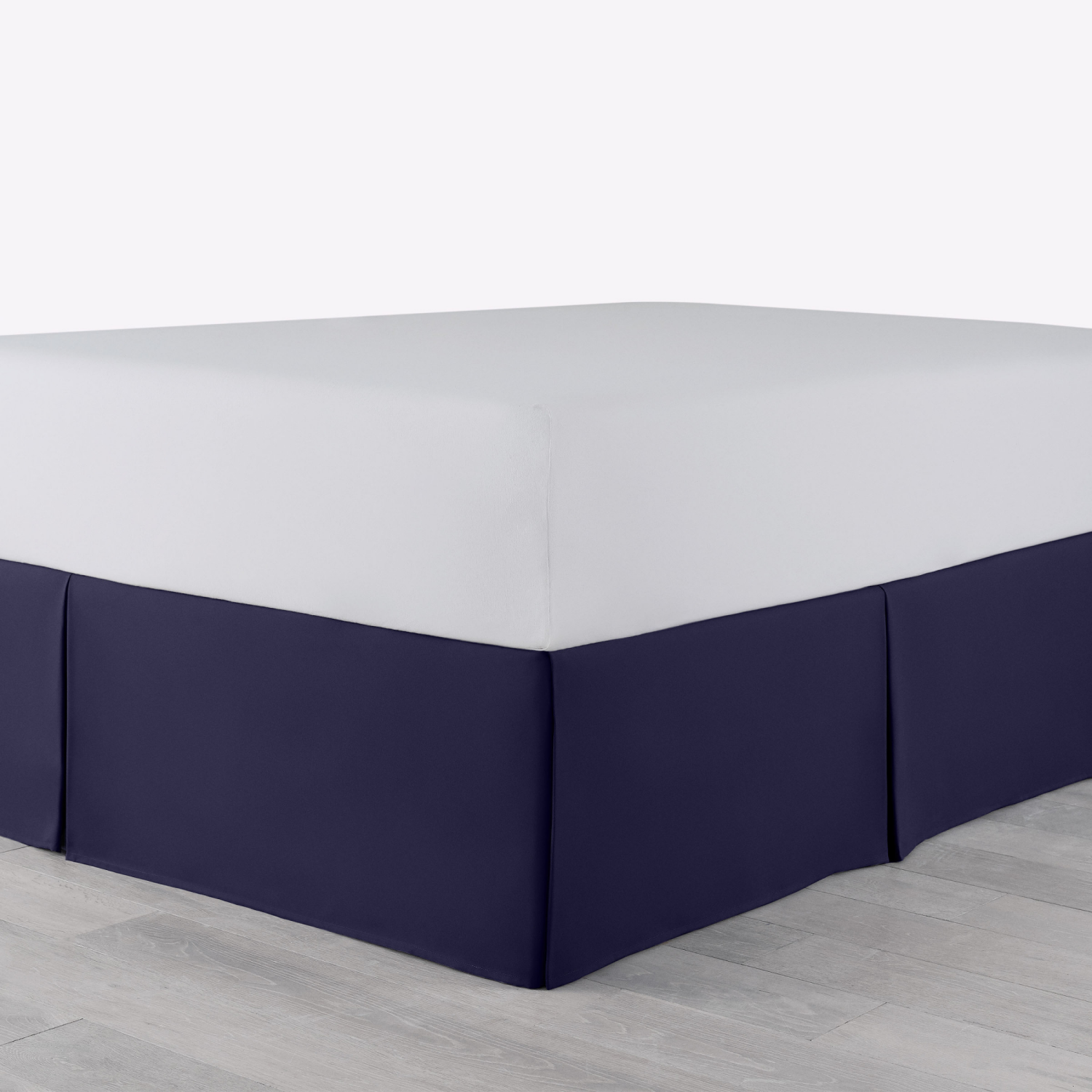 slide 8 of 8, Martex Luxury, Inverted Pleat Bedskirt, King, Navy, King Size