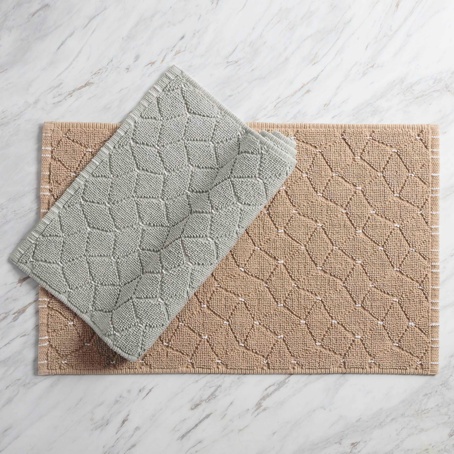 slide 5 of 6, Martex Restore Bath Rug, 20 in x 32 in, Taupe Diamond Geo, 20 x 32 