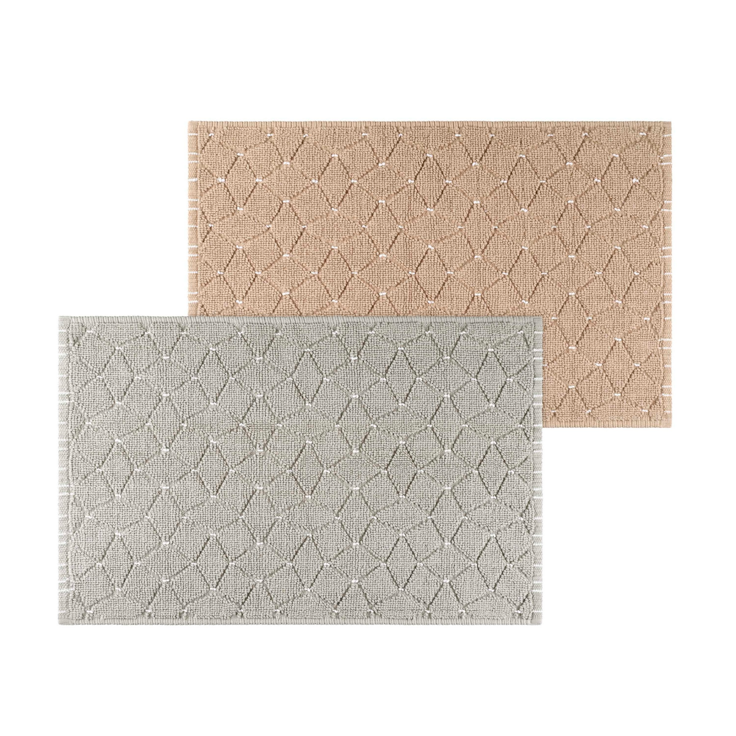slide 6 of 6, Martex Restore Bath Rug, 20 in x 32 in, Taupe Diamond Geo, 20 x 32 