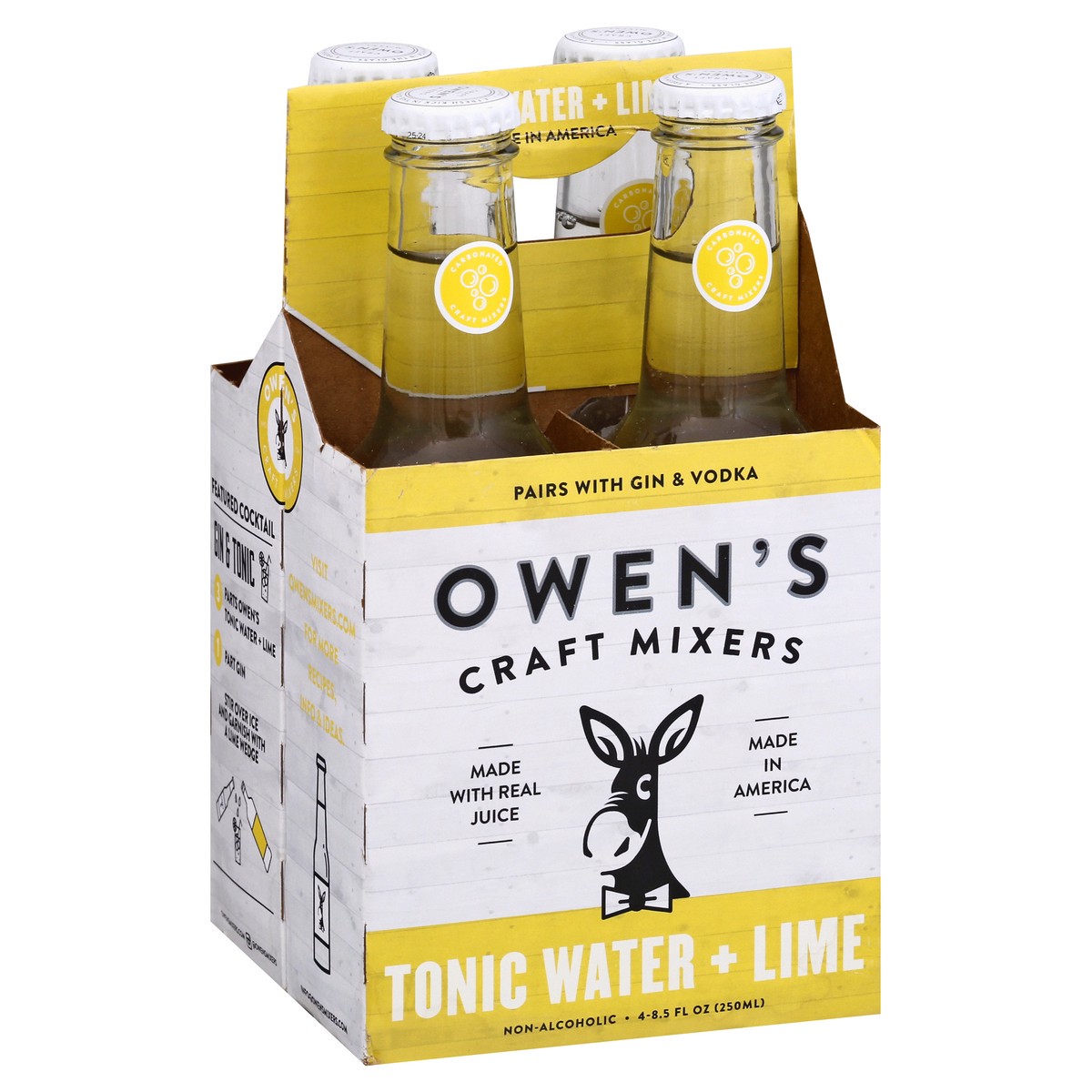 slide 3 of 9, Owens Craft Mixers Tonic Water + Lime - 4 ct, 4 ct btl