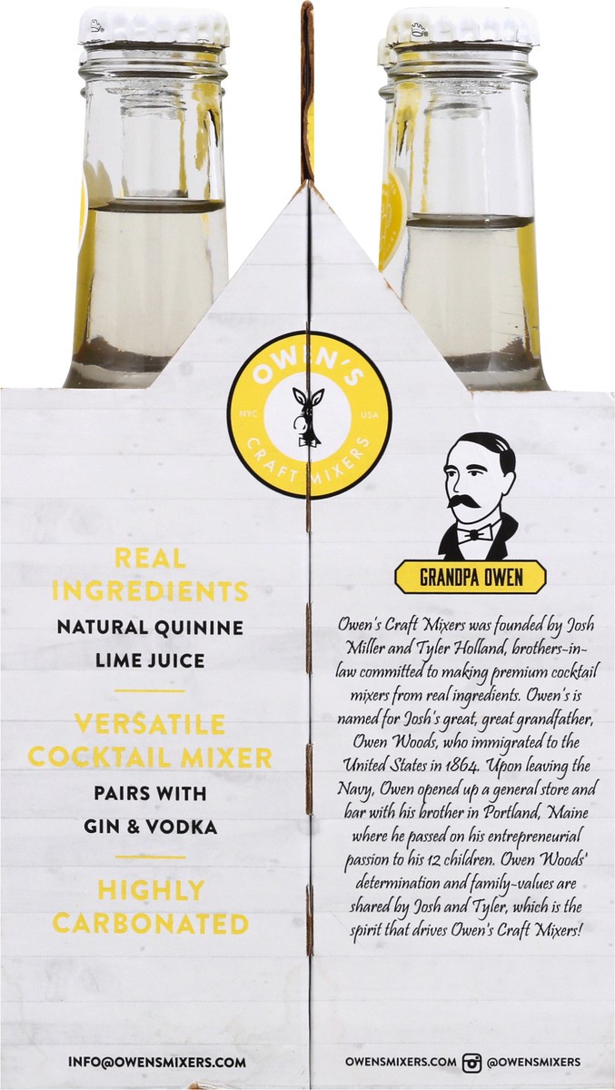 slide 7 of 9, Owens Craft Mixers Tonic Water + Lime - 4 ct, 4 ct btl