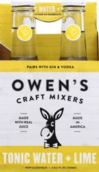 Owens Craft Mixers Tonic Water + Lime - 4 ct