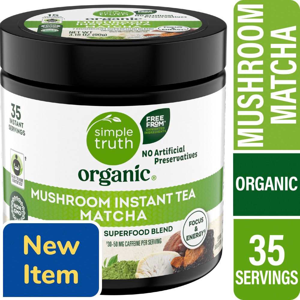 slide 1 of 1, Simple Truth Organic® Instant Mushroom Matcha Tea, 3.18 oz, 3.18 oz