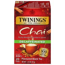 Twinings Decaffeinated Chai Tea Bags - 20 ct; 1.41 oz