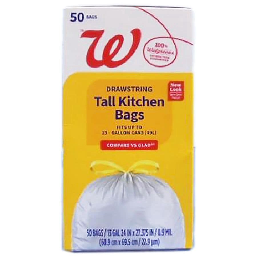 slide 2 of 2, Nice! Drawstring Tall Kitchen Bags 13 Gallon, 50 ct