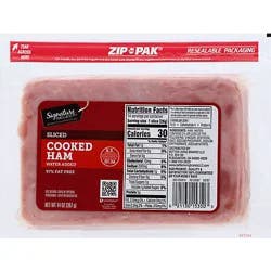 Signature Select Ham Cooked Water Added 95% Fat Free - 14 Oz