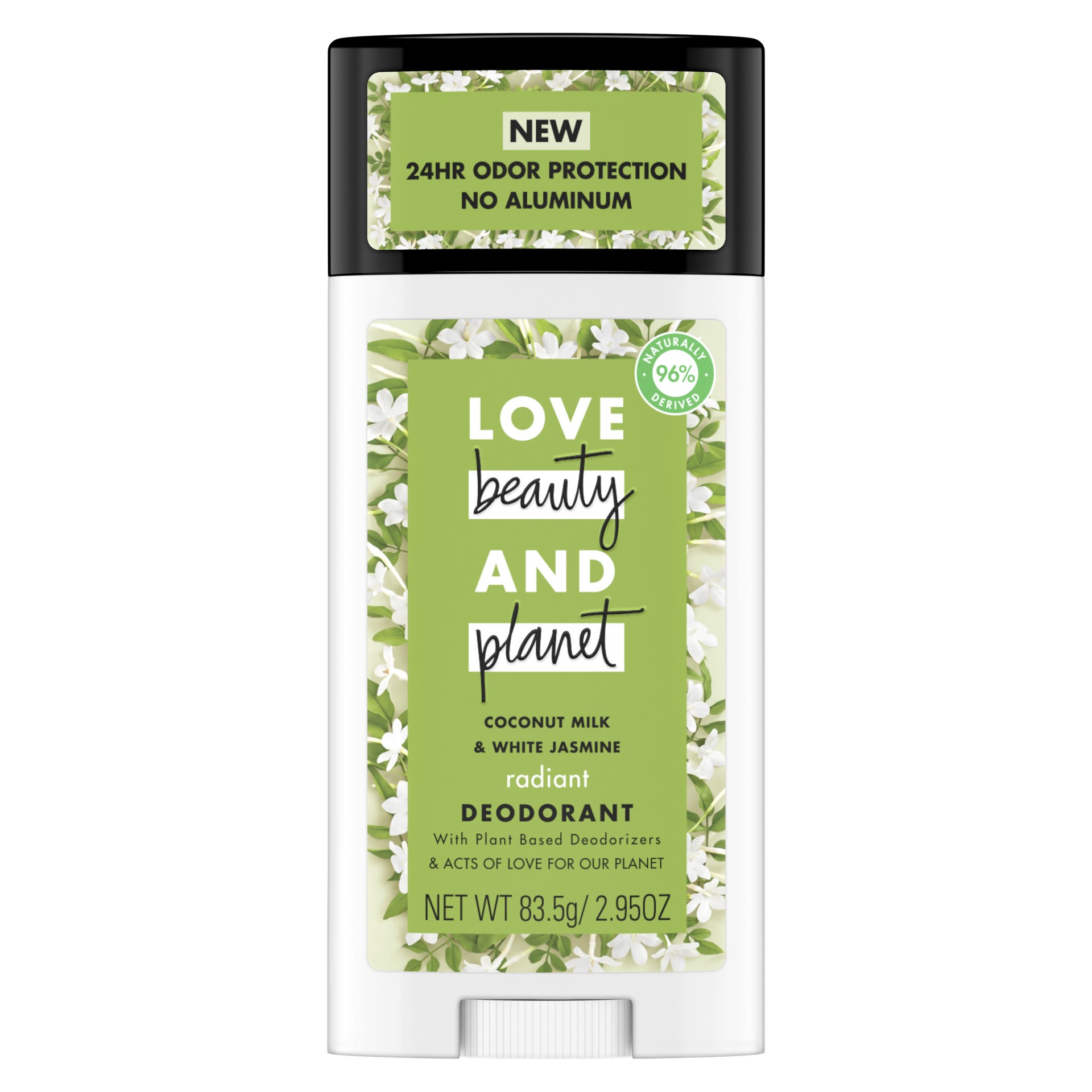 slide 1 of 9, Love Beauty and Planet Vegan Deodorant for Women Coconut Milk & White Jasmine, 2.95 oz, 2.95 oz