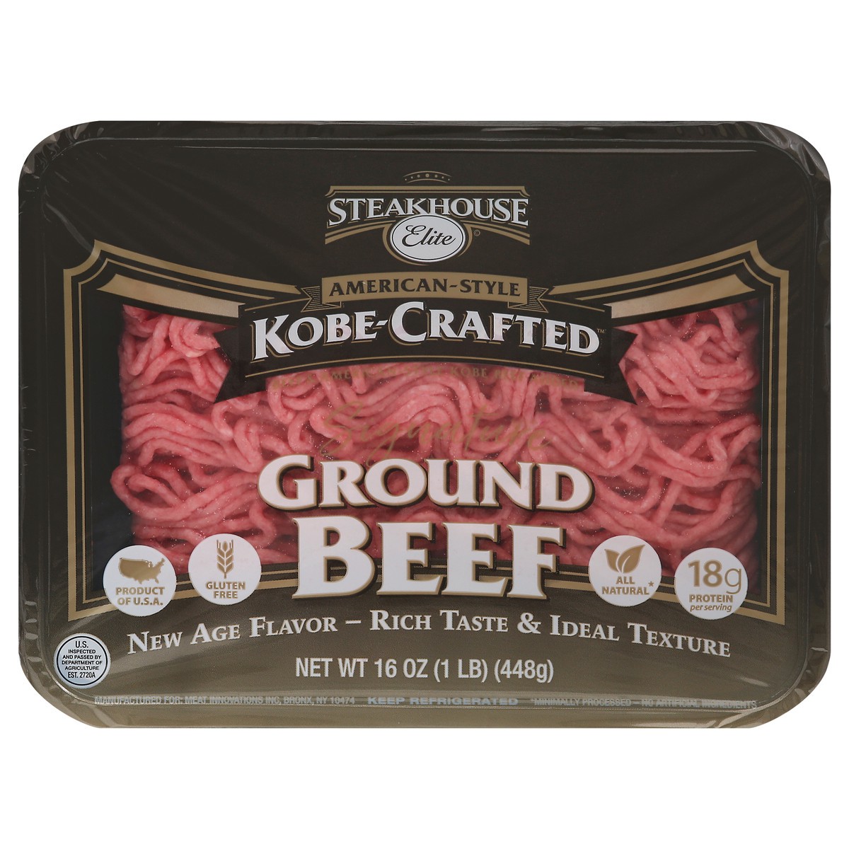 slide 6 of 13, Steakhouse Elite Kobe Crafted Signature Ground Beef 1lb Tray, 16 oz