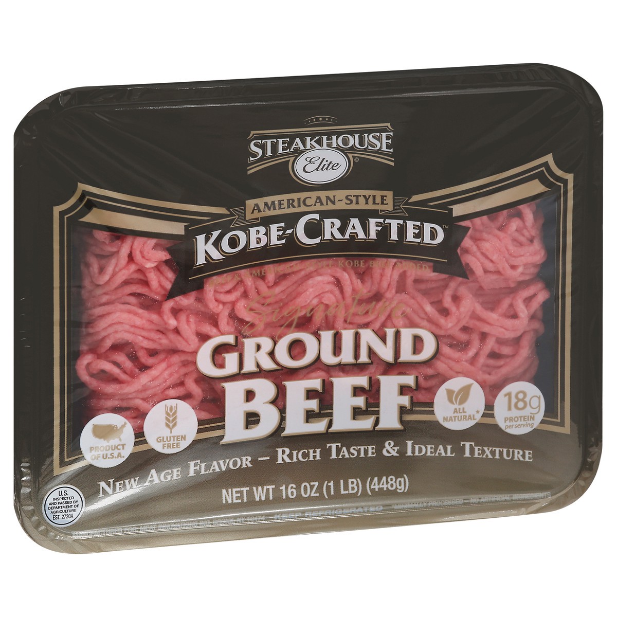 slide 7 of 13, Steakhouse Elite Kobe Crafted Signature Ground Beef 1lb Tray, 16 oz