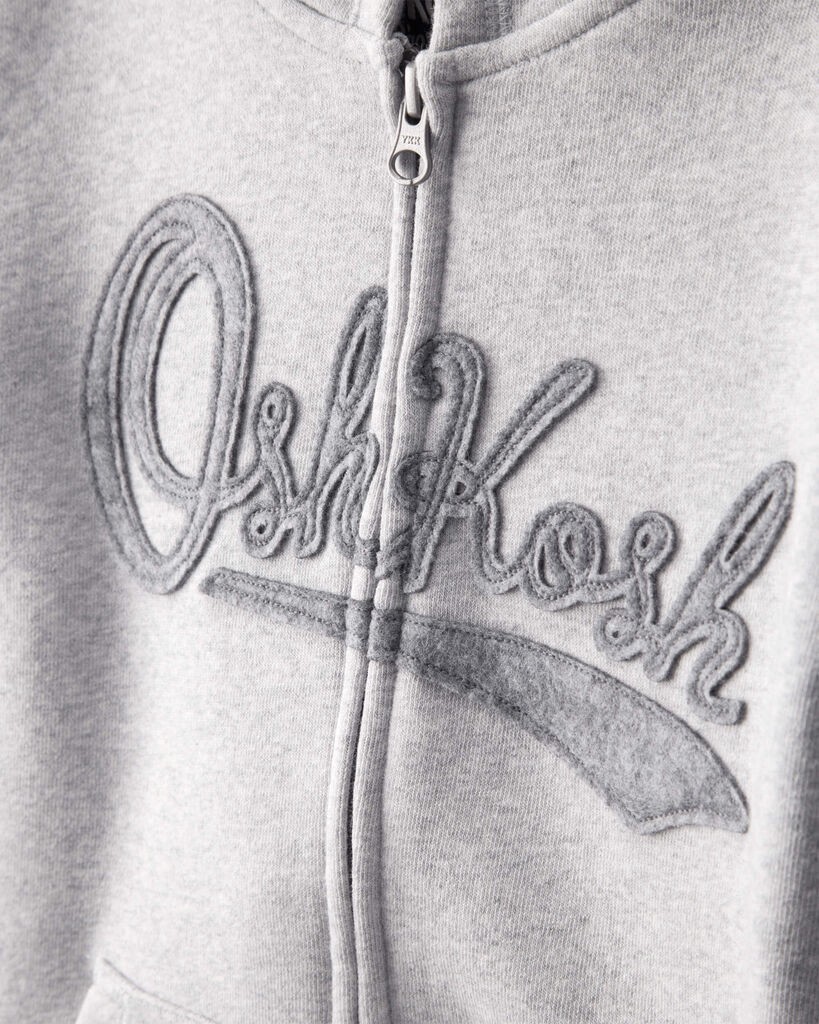 slide 2 of 3, Oshkosh Boys OshKosh Fleece Logo Zip Jacket - Grey Grey 10, 1 ct