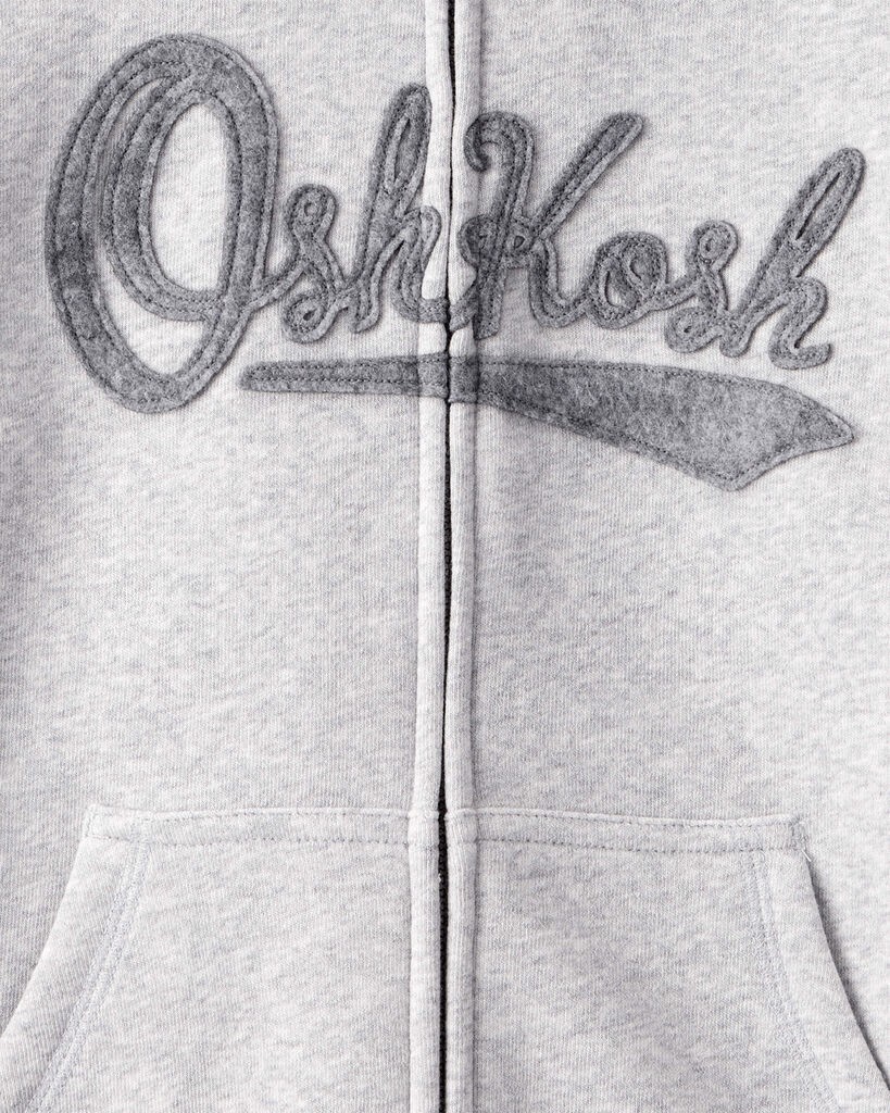 slide 3 of 3, Oshkosh Boys OshKosh Fleece Logo Zip Jacket - Grey Grey 10, 1 ct