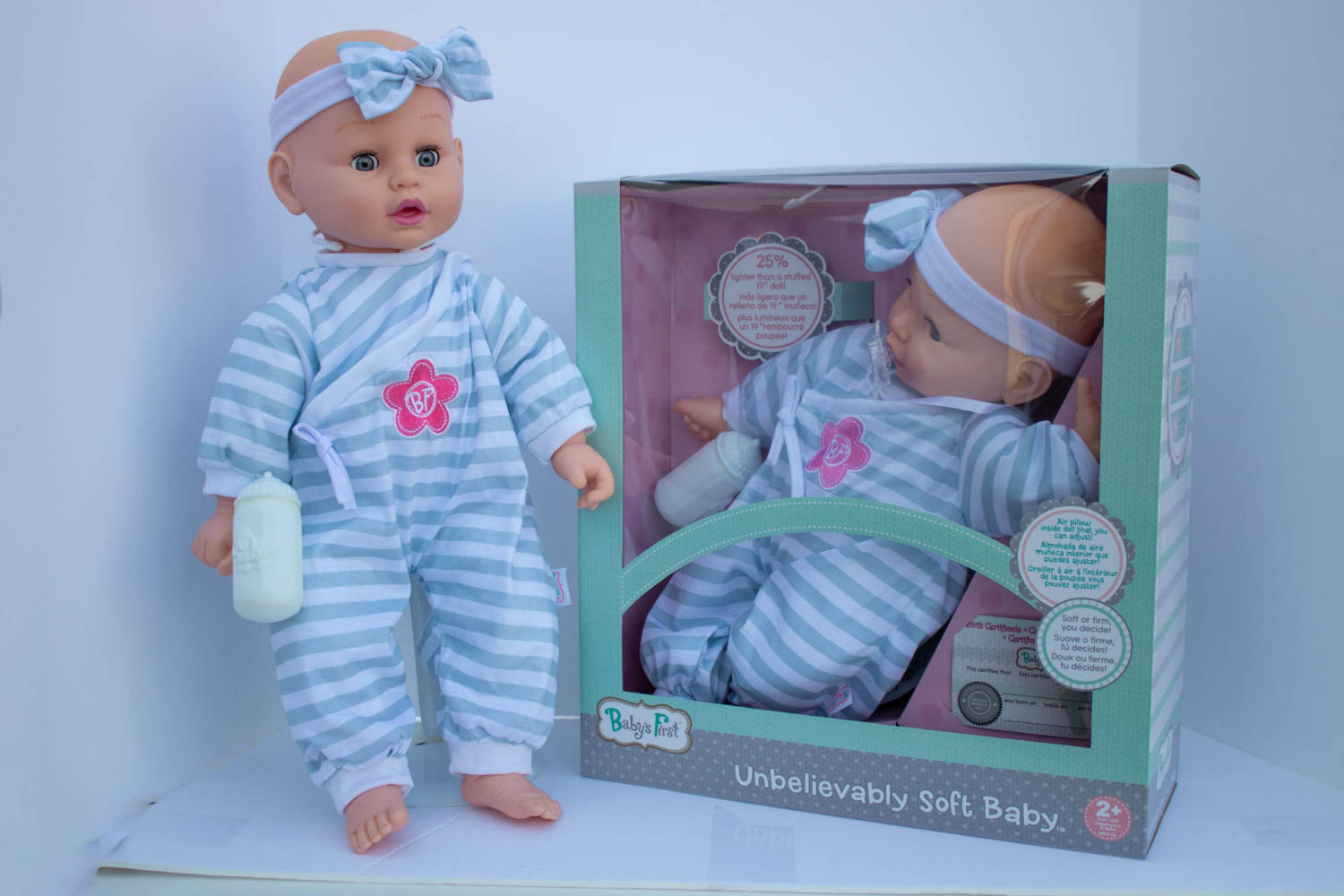 slide 5 of 6, Baby's First 19" Unbelievably Soft Baby, 19 in