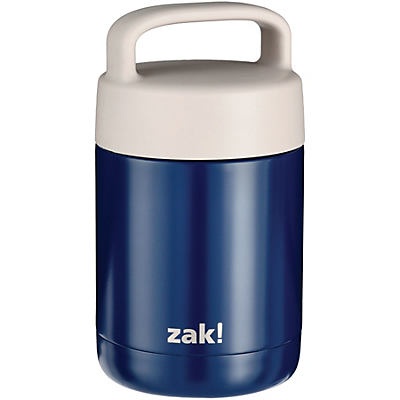 slide 1 of 1, Zak! Designs Navy Stainless Steel Food Container, 12 oz