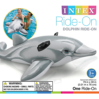 slide 1 of 1, Intex Dolphin Ride-On, 79 in