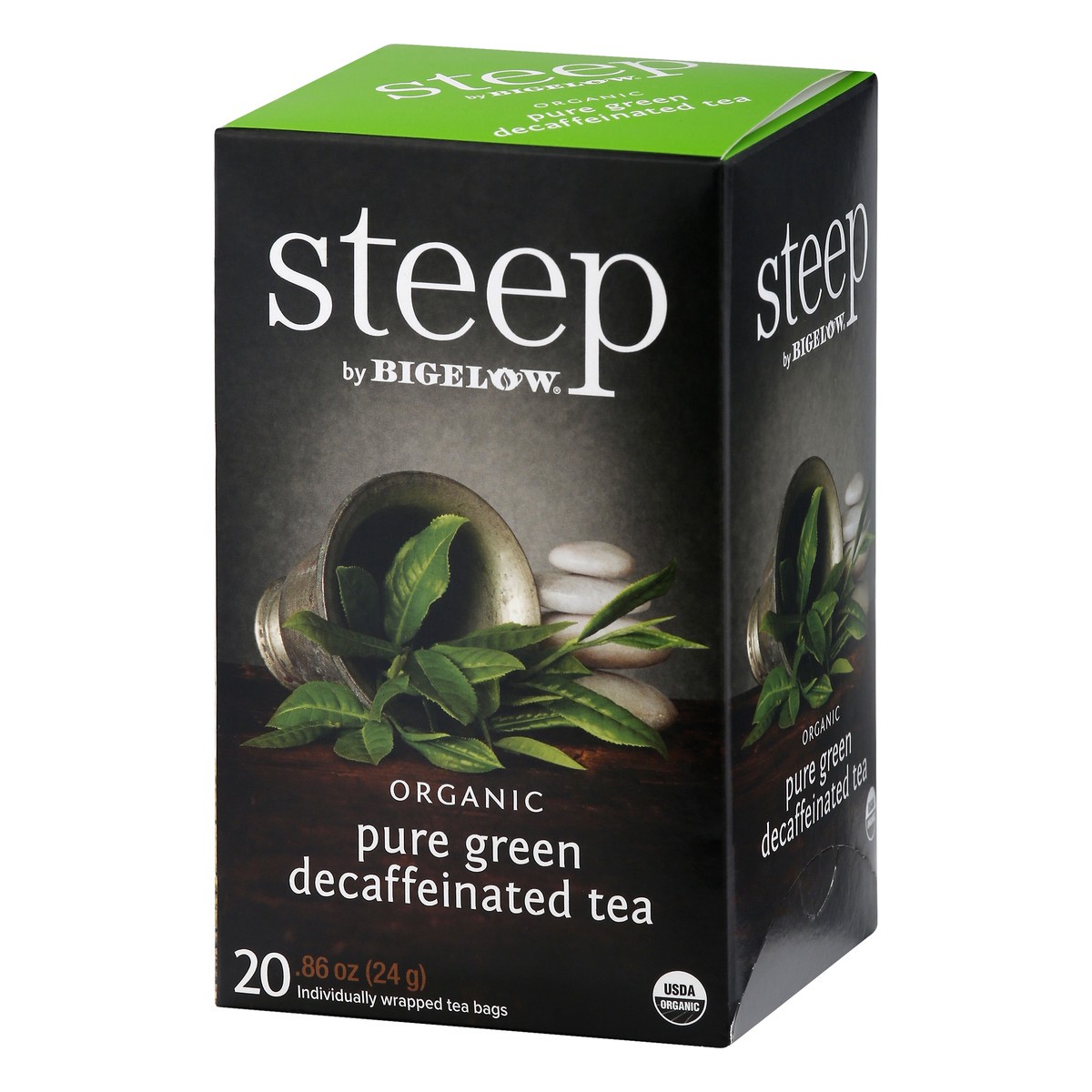 slide 4 of 9, steep Organic Pure Decaffeinated Tea Bags Green Tea - 20 ct, 20 ct