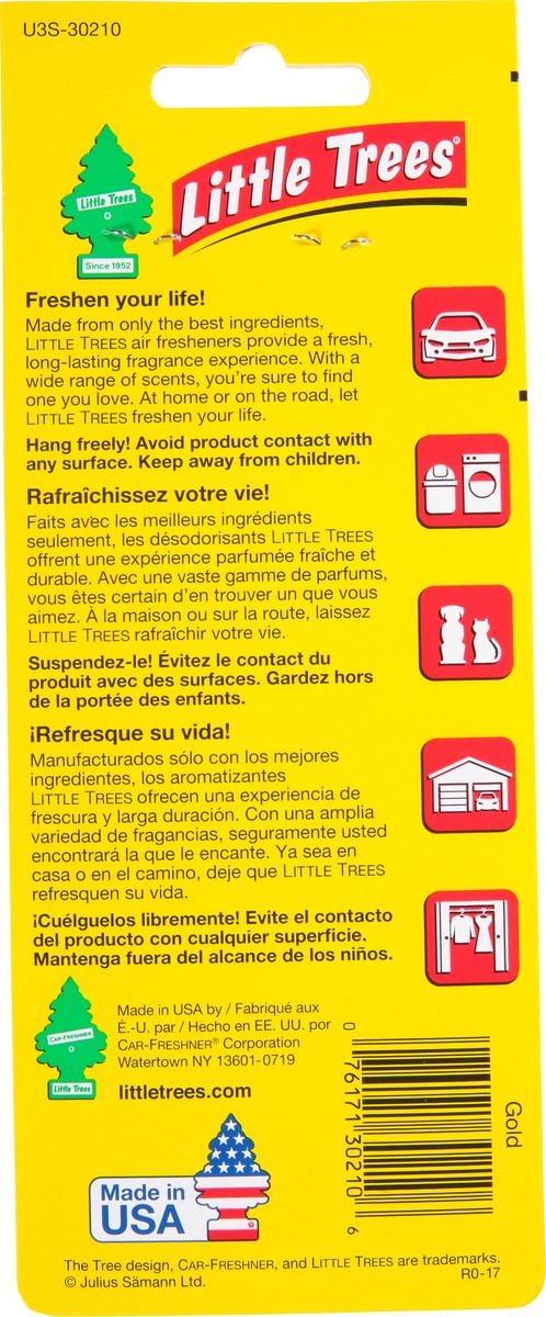 slide 2 of 9, Little Trees Gold Air Fresheners 3 ea, 3 ct