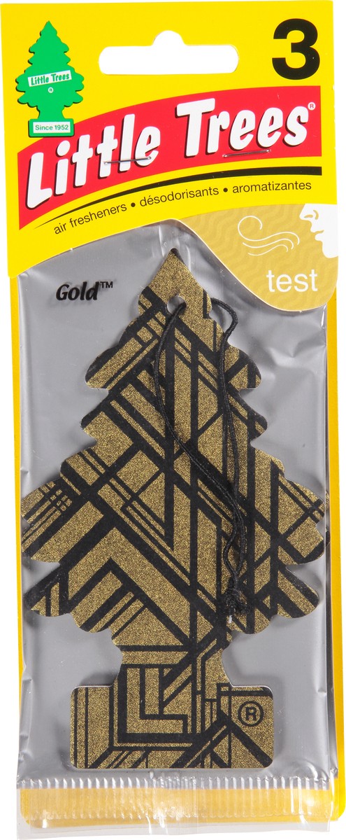 slide 3 of 9, Little Trees Gold Air Fresheners 3 ea, 3 ct