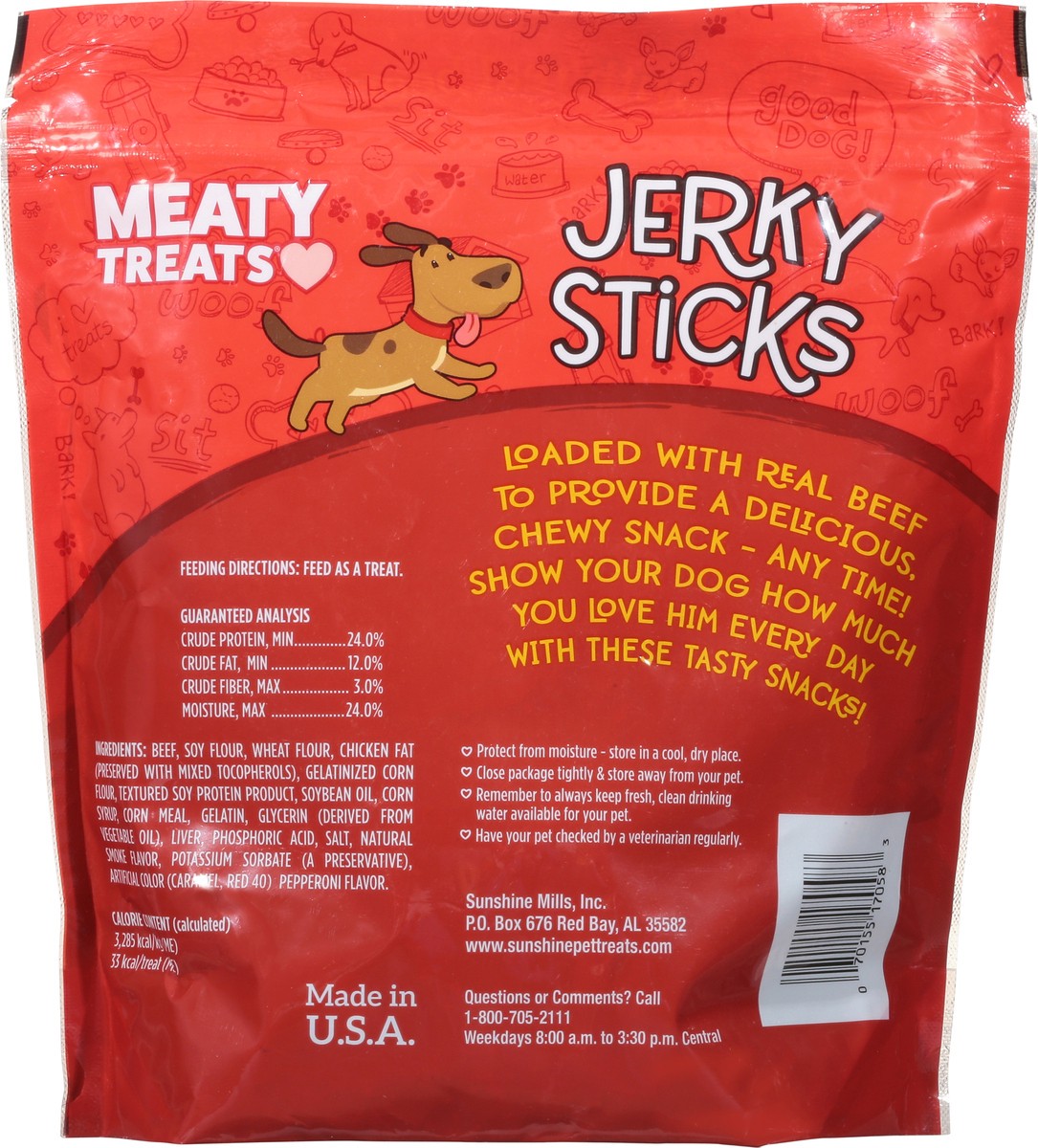 slide 9 of 10, Meaty Treats Treats for Dogs, Beef & Pepperoni Flavor, Jerky Sticks, 25 oz