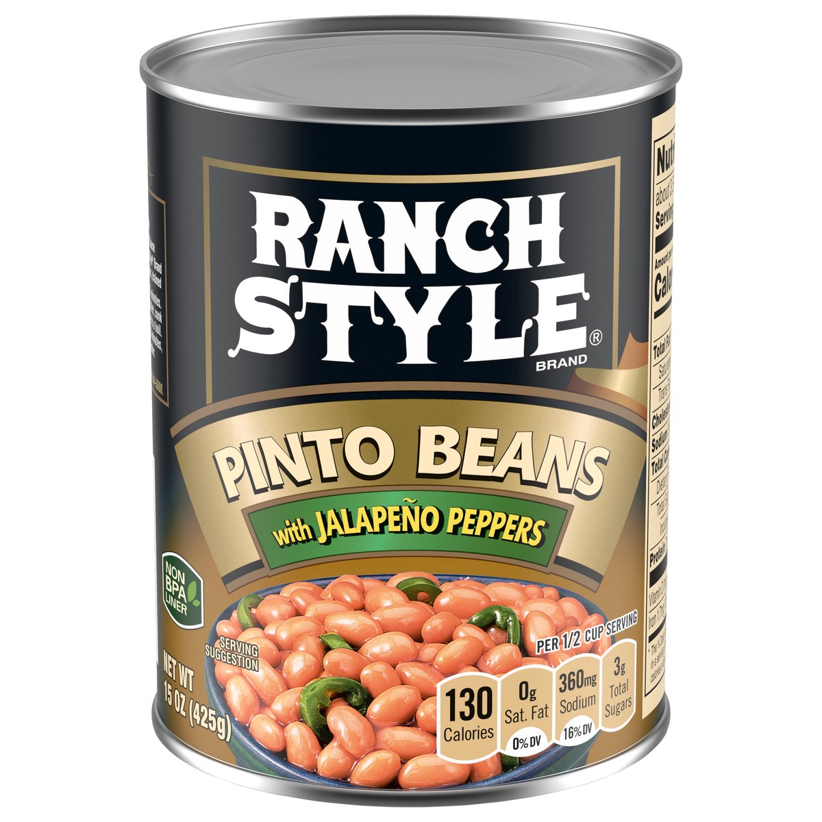 slide 1 of 5, Ranch Style Beans Ranch Style Pinto Beans With Jalapeno Peppers, Canned Beans, 15 OZ, 15 oz