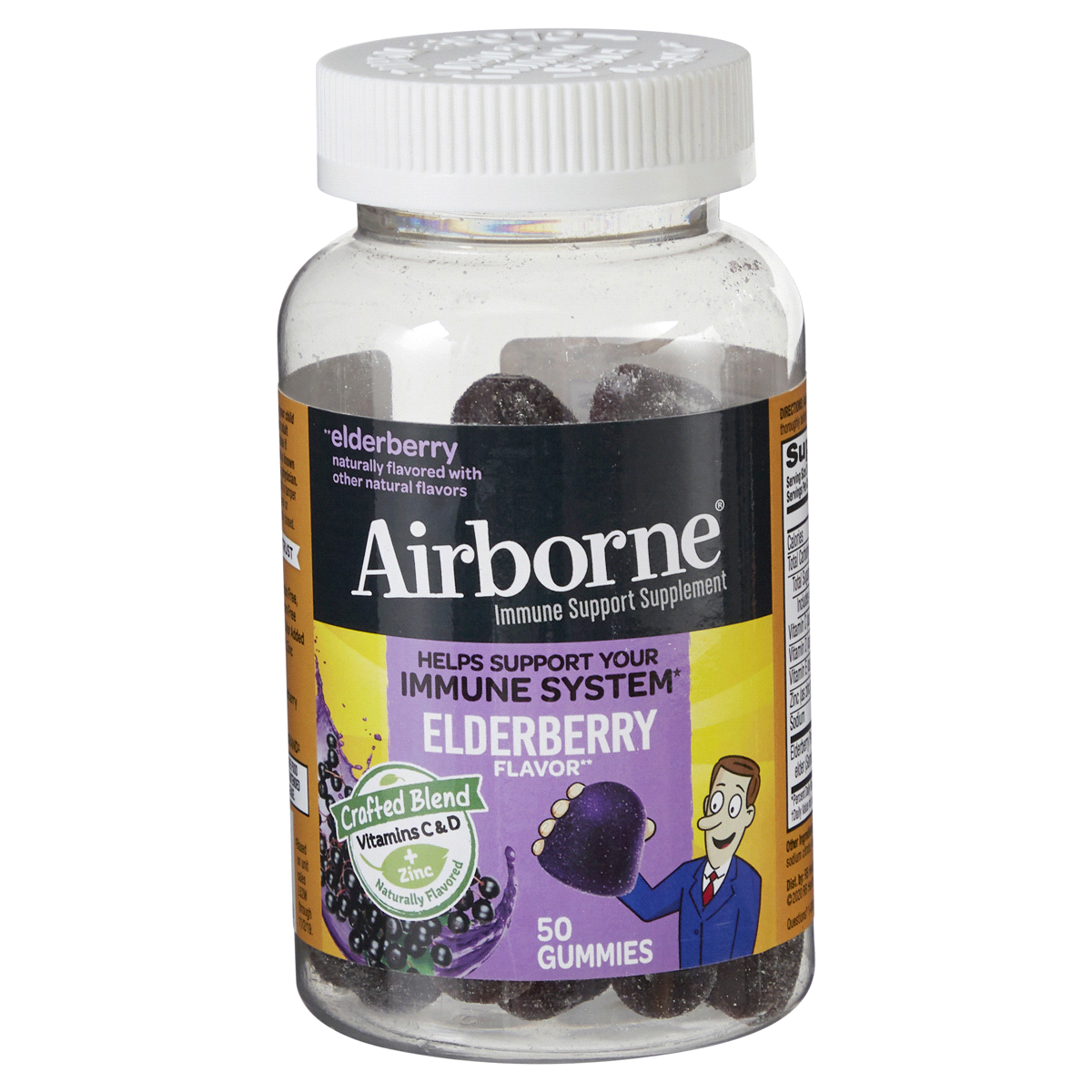 slide 1 of 1, Airborne Elderberry Immune Support Gummies, 50 ct