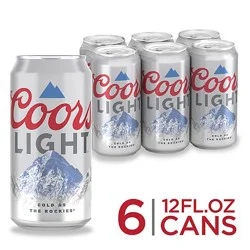 Coors Light American Style Light Lager Beer 4.2% Abv Cans - 6-12 Fl. Oz.