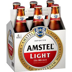 Amstel Light Lager Beer Bottles - 6-12 Fl. Oz.