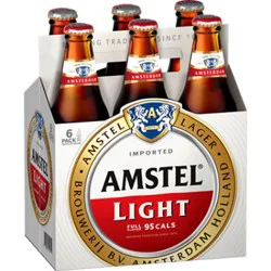 Amstel Light Lager Beer Bottles - 6-12 Fl. Oz.