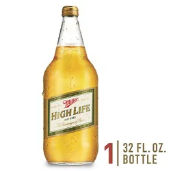 Miller High Life American Style Lager Beer 4.6% Abv Bottle - 32 Fl. Oz.