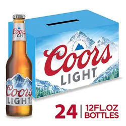 Coors Light American Style Light Lager Beer 4.2% Abv Bottles - 24-12 Fl. Oz.