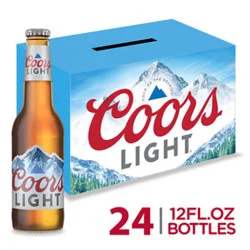 Coors Light American Style Light Lager Beer 4.2% Abv Bottles - 24-12 Fl. Oz.