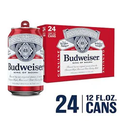 Budweiser American Lager Beer In Cans - 24 - 12 Fl. Oz.