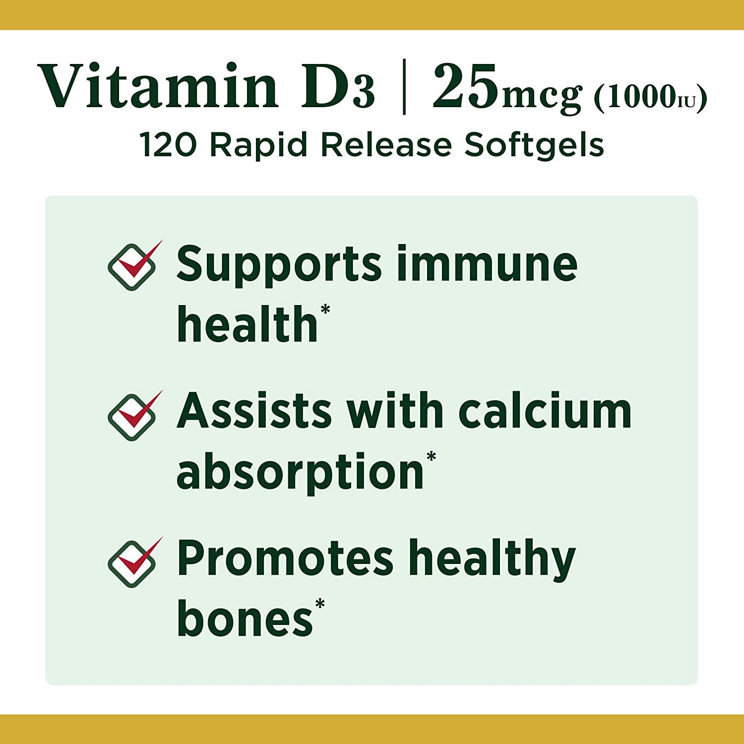 slide 5 of 5, Nature's Bounty D3 25mcg (1000 IU), 120 ct