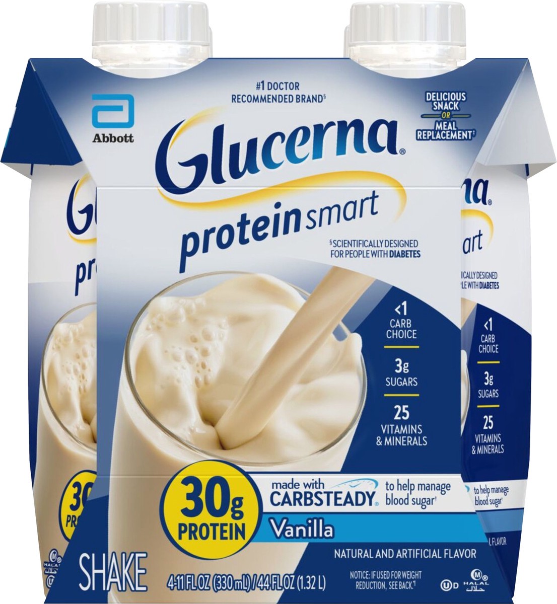 slide 4 of 5, Glucerna Protein Smart Vanilla Shake Carton 4 - 11 fl oz ea, 4 ct