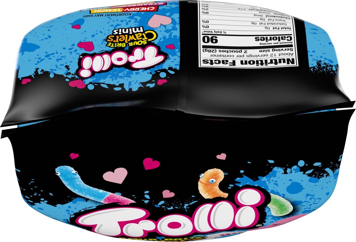 slide 3 of 15, Trolli 07975 157623 Mini Sour Brite Crawlers Valentines 12 oz, 24 ct