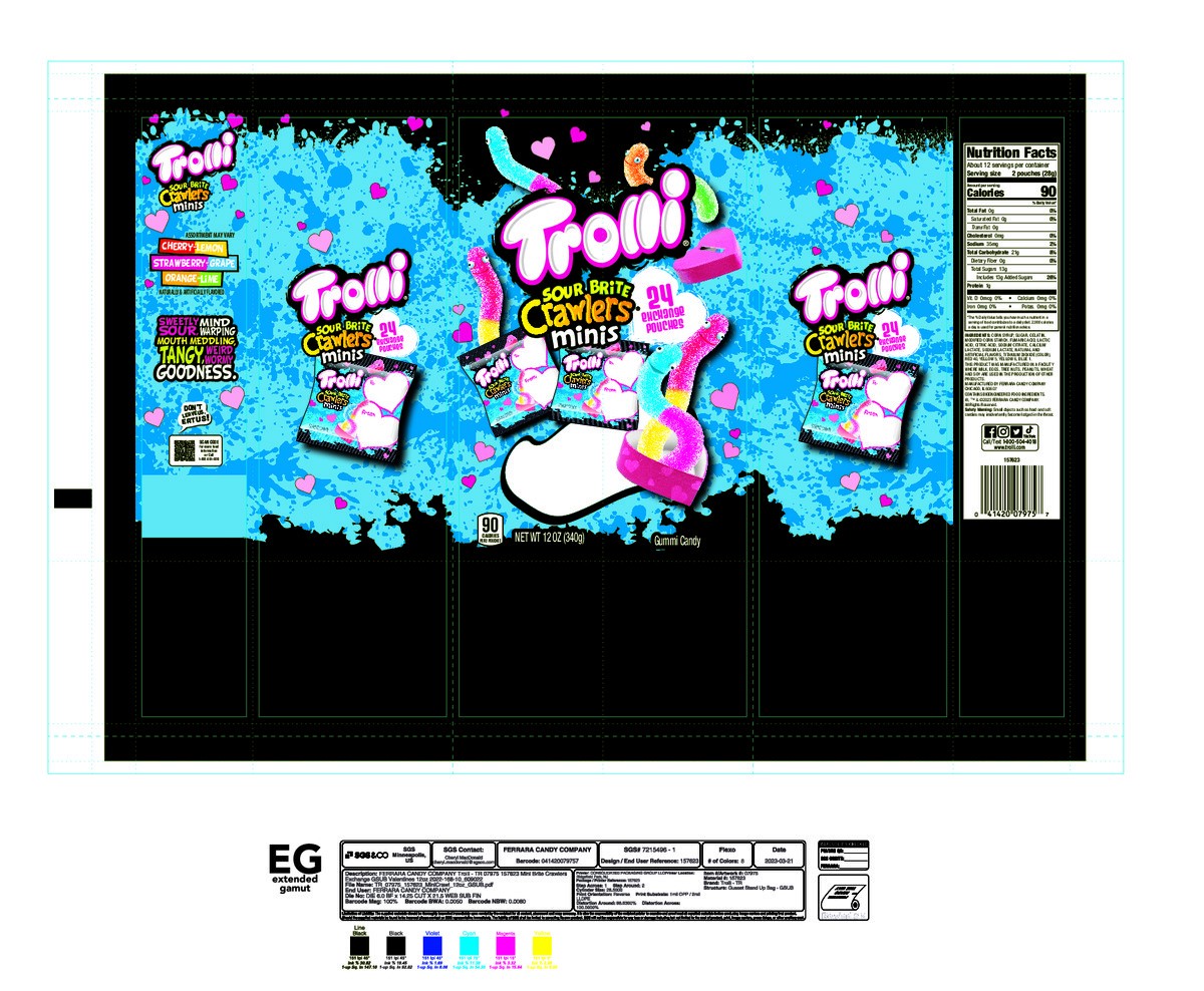 slide 7 of 15, Trolli 07975 157623 Mini Sour Brite Crawlers Valentines 12 oz, 24 ct