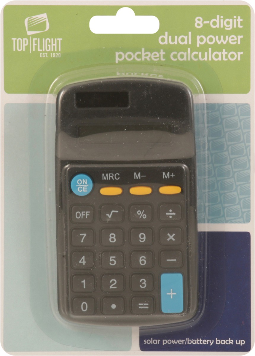 slide 9 of 12, Top Flight Dual Power Basic Calculator - Each, 1 ct