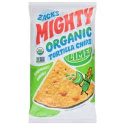 Zack's Mighty Organic Lime Tortilla Chips 9 oz