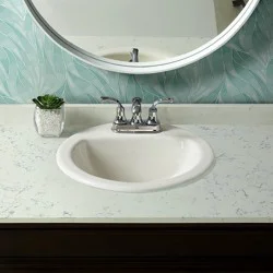Project Source Colter Vitreous China 19.0-in Drop-in Round Traditional White Bathroom Sink
