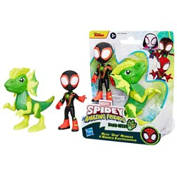 Hasbro Marvel Spidey and His Amazing Friends Dino-Webs Miles Morales & Electrosaurus Figures