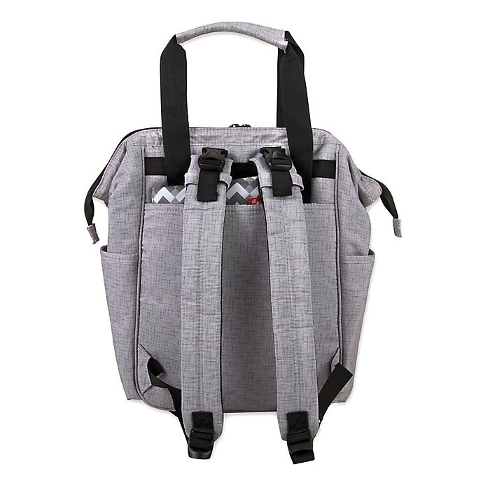slide 8 of 10, Fisher-Price Solids Diaper Backpack - Grey, 1 ct