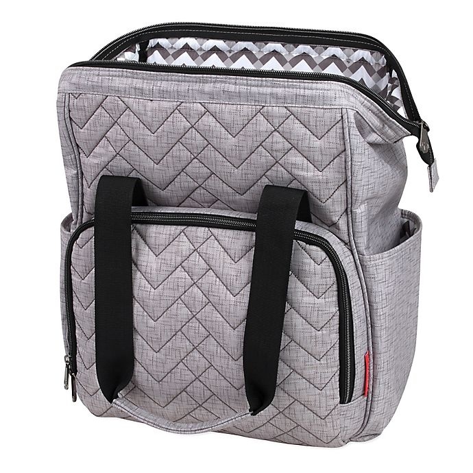 slide 9 of 10, Fisher-Price Solids Diaper Backpack - Grey, 1 ct