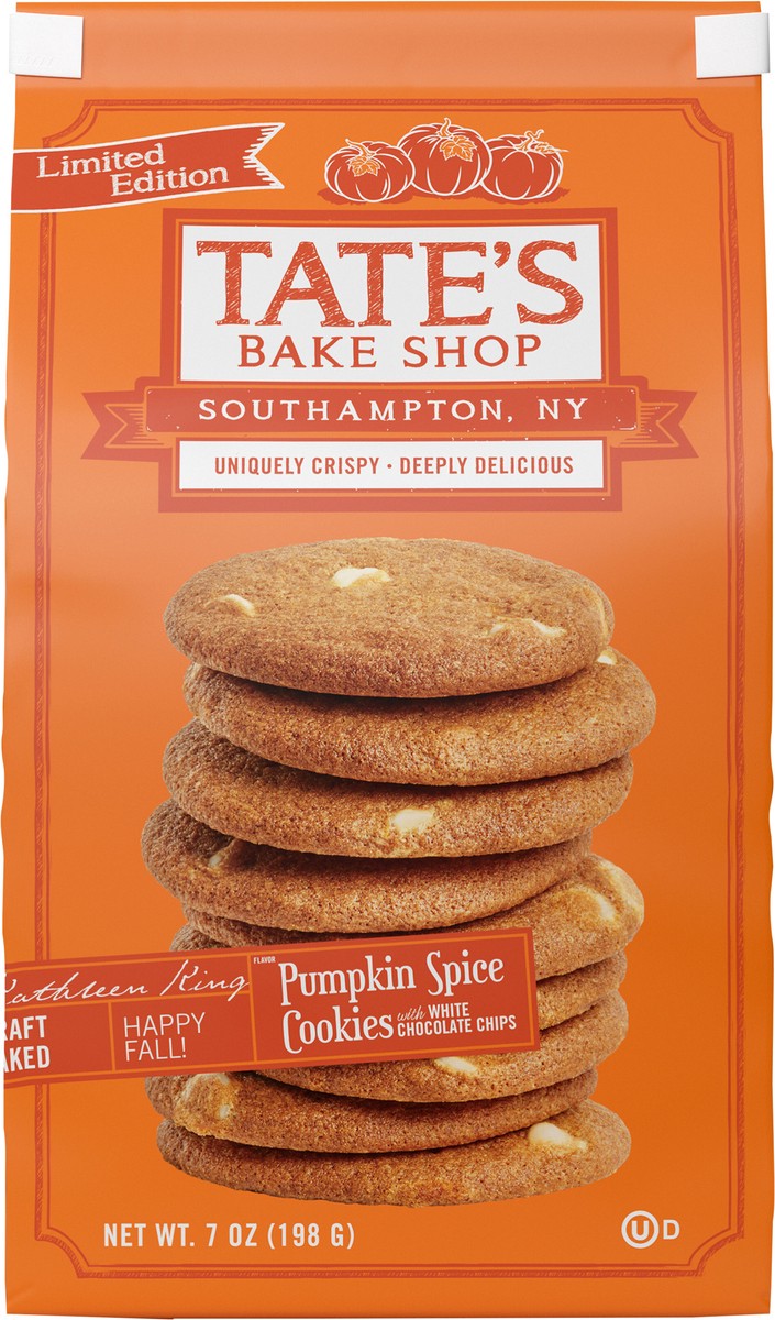 slide 6 of 7, Tate's Bake Shop Pumpkin Spice Cookies with White Chocolate Chips, Limited Edition, 7 oz, 7.01 oz