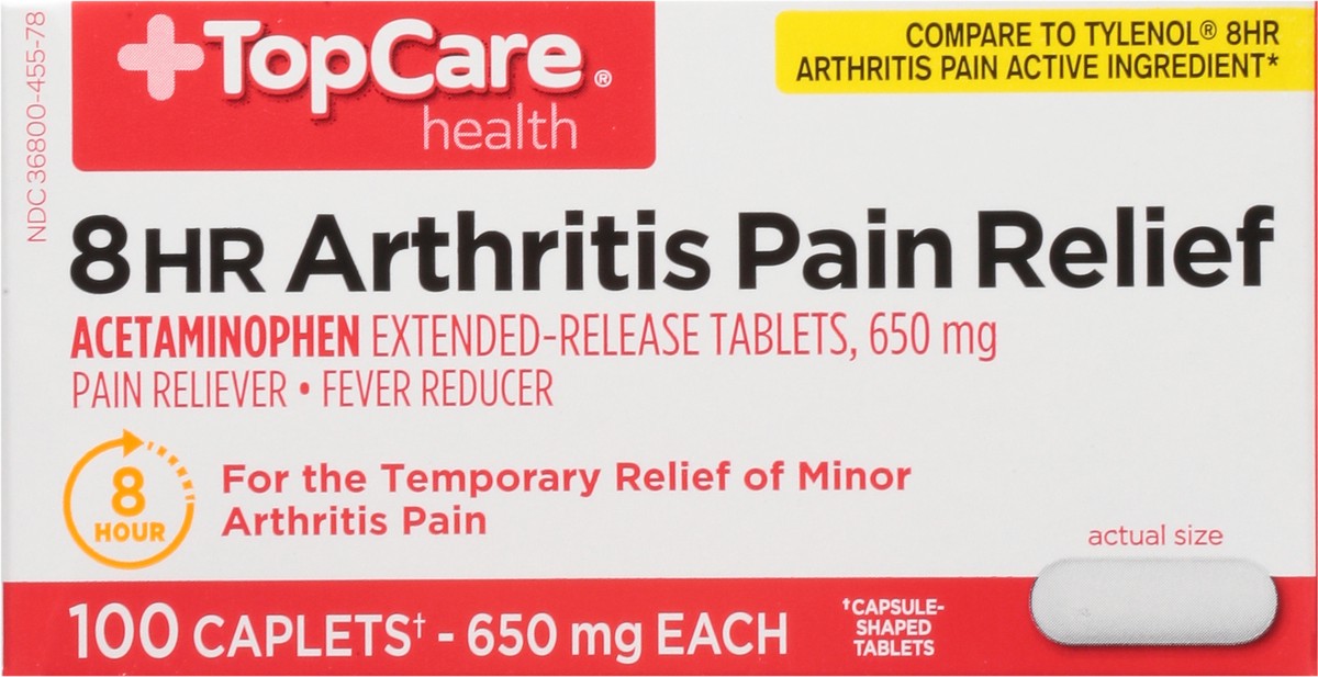 slide 8 of 9, TopCare Arthritis Pain, Extended-Release Tablets, 100 ct