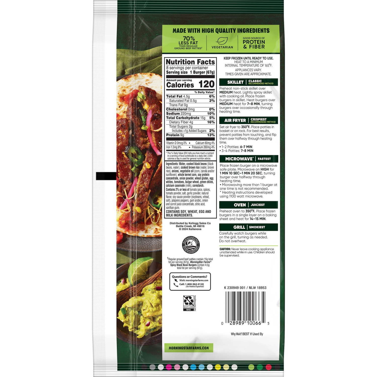 slide 3 of 5, MorningStar Farms Spicy Black Bean Veggie Burgers, 8 ct