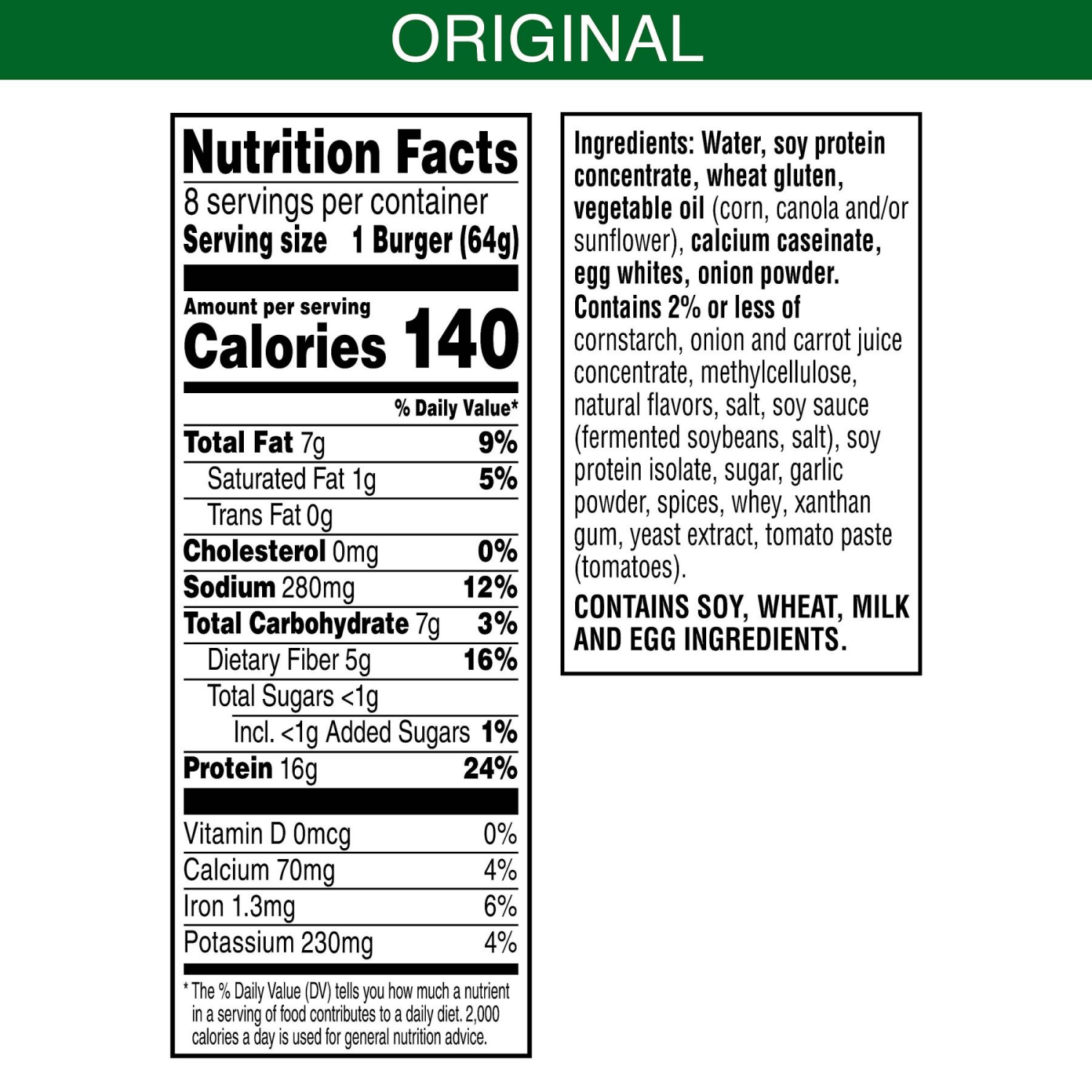 slide 8 of 8, MorningStar Farms Grillers Original Plant Based Veggie Burgers, 8 ct